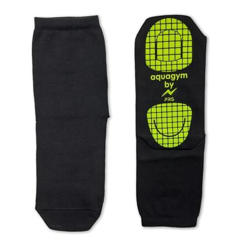 PRS Calze Piscina Antiscivolo Acquagym Donna Bambino Uomo, Calzini Igienici Anti Verruche Unisex Neri (39)