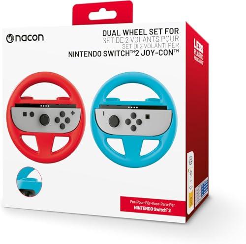 NACON Set di 2 volanti per Joycon per Switch 2 | 1 blu e 1 rosso | Accesso ai 2 pulsanti posteriori