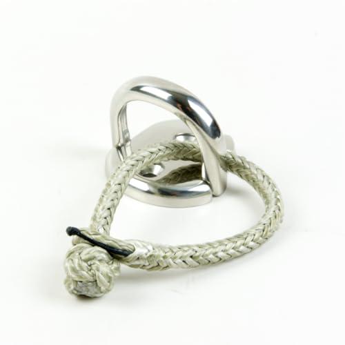 OS-Ropes unlimited, Dyneema® - Grillo per parabrezza, con apertura (8 mm, grigio), realizzato a mano in tedesco | Grillo morbido di alta qualità | carico di lavoro estremamente elevato