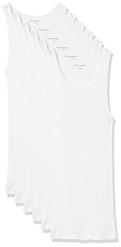 Amazon Essentials Canottiere Intime Leggere Uomo, Pacco da 6, Bianco, M