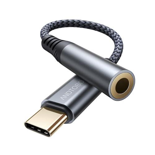 Adattatore USB C Jack 3,5mm, Adattatore USB C a Jack per cuffie 3.5 mm, USB Tipo C a Cavo Dongle Audio Aux per iPhone 16/15 Pro Max Plus, iPad Pro Air, Galaxy S24 Ultra S23 S21 S20