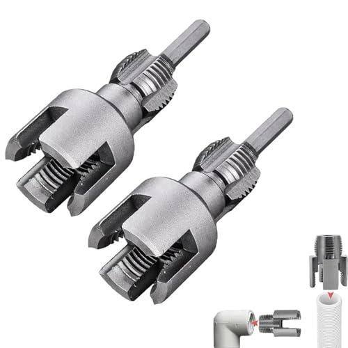 Utensile per filettare tubi interni ed esterni 2 in 1, infila tubi interni ed esterni per tubi in PVC/PPR, filettature di precisione a prova di perdite, impianti idraulici fai da te e professionali