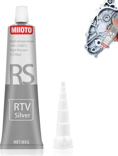 Miioto Sigillante per Motori, Pasta Guarnizione Motore, Silicone Alte Temperature Grigio, Silicone Sigillante, Guarnizione Liquida, Resistente alla Corrosione, Ammortizzante, Facile da Smontare - 85g