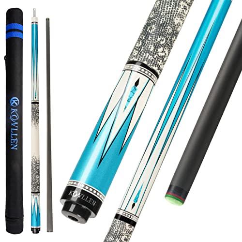 KONLLEN KL-05 Versione Bassa Stecca da Biliardo in Fibra di Carbonio Avvolgimento in Pelle Professionale (Tecnologia del Carbonio Stecche da Biliardo a Bassa Deflessione, 12,5 mm, 147 cm)