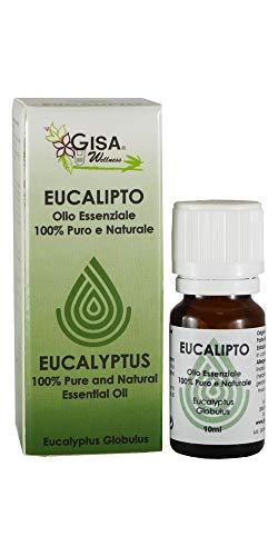 Gisa Wellness - EUCALIPTO - Olio Essenziale Convenzionale - 100% Puro e Naturale - [10ml] - Ideale per Aromaterapia e Cura della Persona - Diffusione Ambientale - Made in Italy