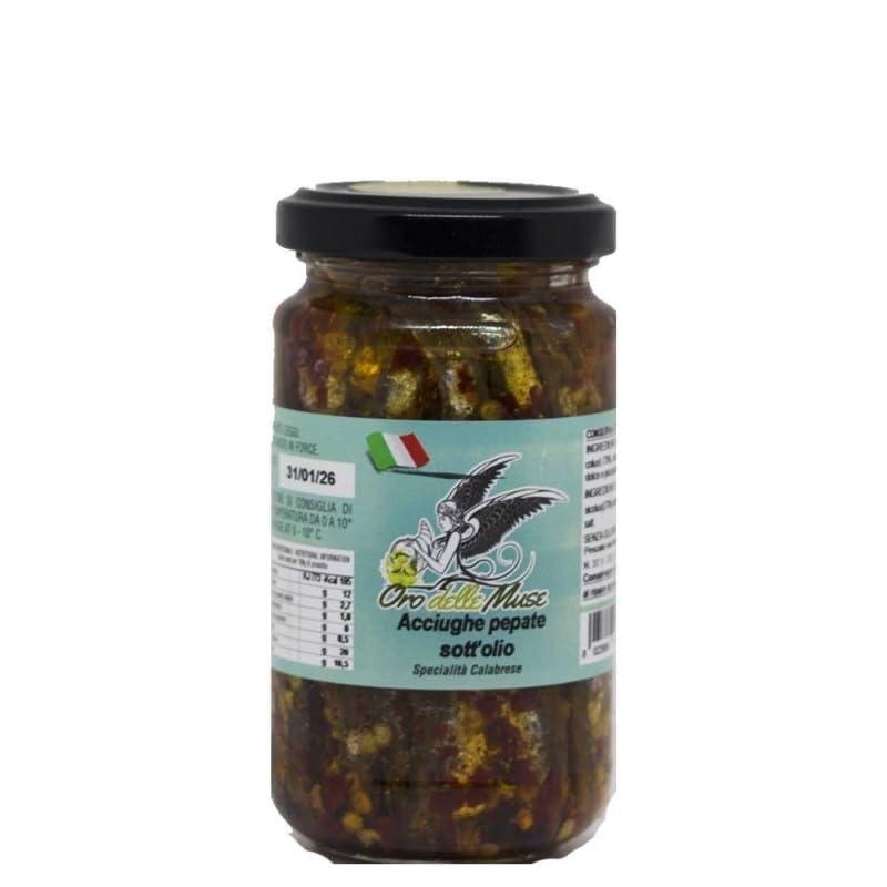 Acciughe piccanti pepate calabresi gr 200 Oro delle Muse | Prodotti tipici Calabresi
