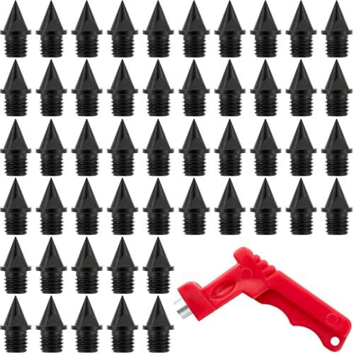 50 chiodi Spike da 5 mm, punte di ricambio, punte per unghie, punta sportiva, punta in acciaio al carbonio nero, punta per atletica leggera, ricambio con chiave a punta per scarpe da traccia, salto
