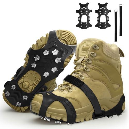 Ramponi per Scarponi, 11 Borchie Ramponi da Ghiaccio Antiscivolo, Leggero Ice Tacchetti per Scarpe da Trekking, Adatto Ghiaccio Neve Arrampicata, Winter Outdoor Camping (L)