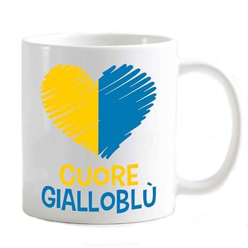 Tazza Mug del tifoso personalizzabile con nome ecc Gadget compatibile Stampa Cuore dei colori della tua squadra preferita