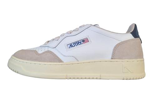 AUTRY Scarpe Sneakers Unisex Medalist in Pelle e camoscio Bianco + Blu AULM LS28 (Sistema Taglie Calzature EU, Adulto, Donna, Numero, Media, 39)