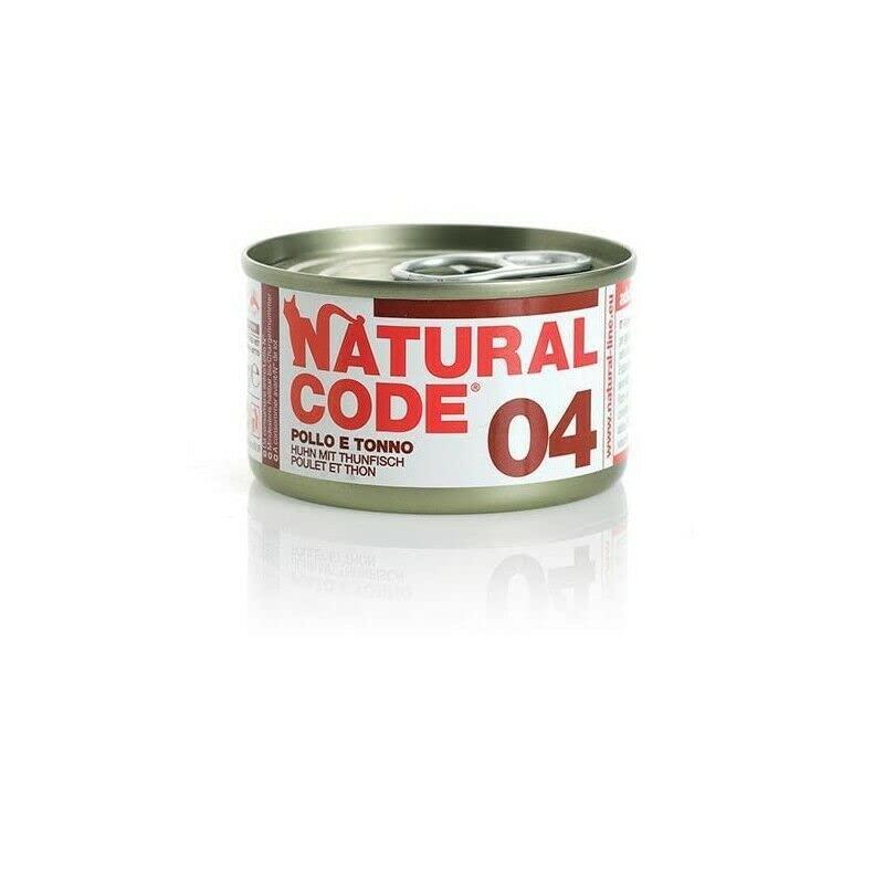 Natural Code Adult Gatto Cibo Umido Pollo e Tonno. 12 LATTINE da 85g CADAUNO