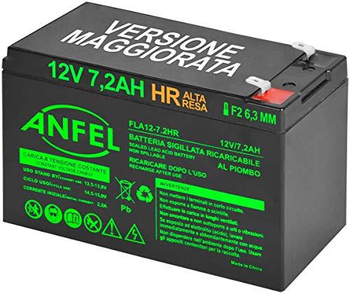 Batteria Lead Acid AGM 12V 7.2Ah Serie Speciale HR al Piombo Ricaricabile Ciclica Pila Batteria Ermetica Batterie di Ricambio per ups Antifurto Prodotti Medici Bambini Moto Bambini Auto