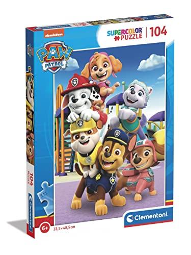 Clementoni- Paw Patrol Supercolor Patrol-104 Pezzi Bambini 6 Anni, Puzzle Cartoni Animati-Made in Italy, Multicolore, 27178