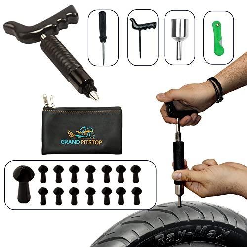 GRAND PITSTOP Kit di Riparazione per Pneumatici Tubeless per Moto, Auto con Tappi a Fungo (Mini Spina) (15 Spine)