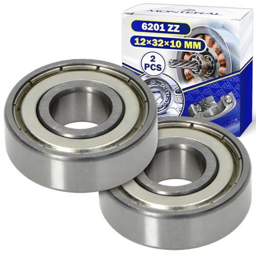 2 Pezzi Cuscinetti a Sfera 6201 ZZ per il Motore con Dimensione 12x32x10 mm - MONTERAL