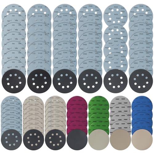86 Pezzi 125mm Dischi Abrasivi, Fette di macinazione 8 fori, 7000/3000/2500/1200/1000/800/600/400/140/150/60 grano, carta macinata rotonda per mainteri ad eccezione di zerotti metallici metallici