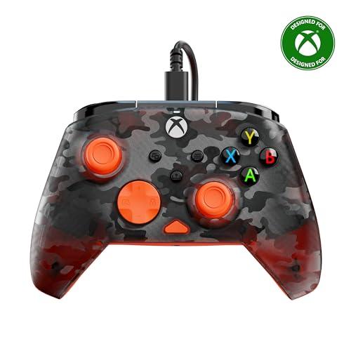 Turtle Beach Rematch Core Ghost Camo Nero/Arancione - Gamepad cablato - Con licenza per Xbox Series XS, Xbox One e PC - Pulsanti audio, motori Rumble e grilletti a impulsi, cavo da 3 m