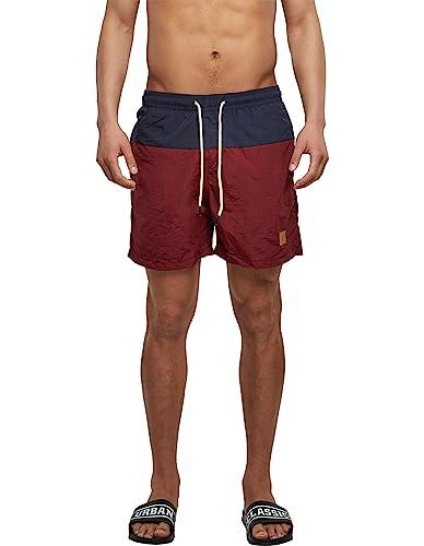 Urban Classics Block Swim Shorts, Pantaloncini da Bagno, Uomo, Nvy/Burgundy, XL