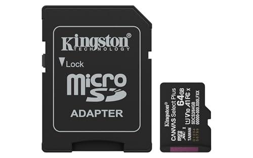 Kingston Canvas Select Plus Scheda di memoria microSD 64GB microSDXC Gen3 100MB/s A1 Adattatore SD incluso - SDCS3/64GB