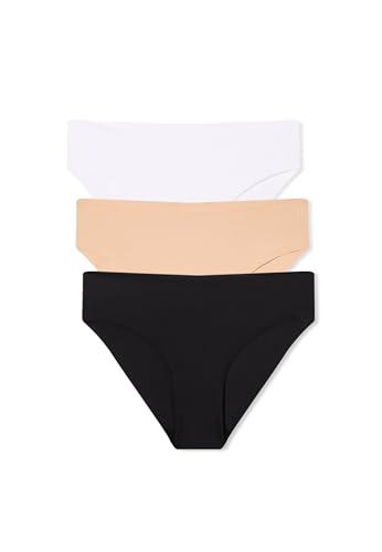 TERRANOVA Slip Donna Taglio Vivo in Cotone Tinta Unita, Confezione da 3 Colore Bianco Ottico Taglia M