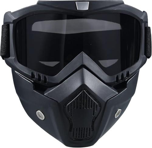 Airsoft, Paintball Full FaceTactical Maske,Maschere rimovibili con Goggles, per moto, ciclismo, sci, Halloween, CS gioco, cosplay