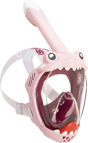 CRESSI Kiddy Kids Full Face Mask, Maschera Integrale Progettata Appositamente per i Bambini, Antiappannamento, Valvola di Scarico e Snorkel Dry Gioventù Unisex, Rosa/Viola/Bianco