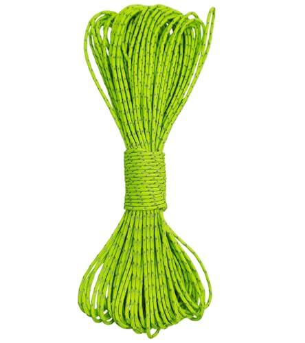 Dyneema - Corda riflettente da 2 mm, 400 kg, adatta per tende, kite surf e altri 19,8 m (verde, 2 mm)