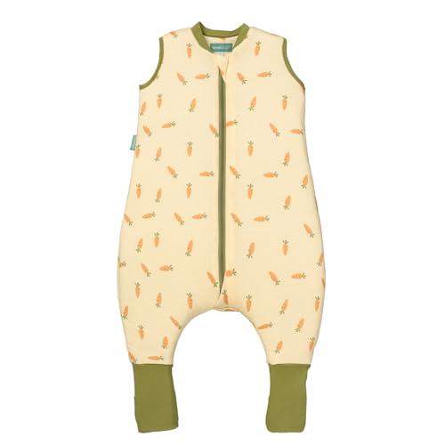 molis&co - Sacco Nanna con piedini e calzini - Sacco nanna invernale per Bambini - Sacchi Nanna 2.5 tog con piedini - 100% Cotone (Oeko-TEX 100) - Carrots (2 anni)