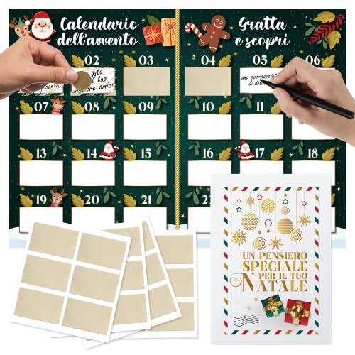 Calendario Avvento Personalizzato Gratta E Vinci - Calendario Dell'Avvento Creativo Uomo Donna 2025 - Idea Regalo Natale Originale per Lui e Lei
