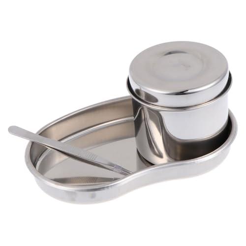 iplusmile Vassoio Chirurgico Sterilizzatore per Strumenti in Acciaio Inossidabile Vassoio Chirurgico con Vaso Sterilizzante E Pinzetta(3 PZ)
