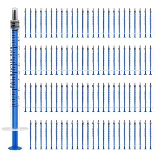OFFCUP Siringa di Plastica, 100Pcs 1ml Siringhe senza Ago, Siringhe in plastica riutilizzabili, Siringa Dosatrice per Alimentazione Piccoli Animali Domestici, Pittura Artistica, Colla Applicatore