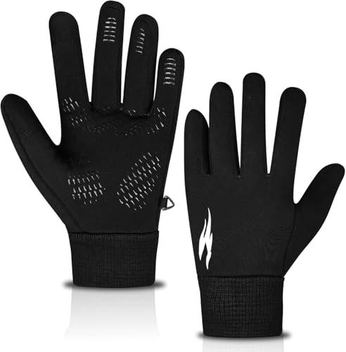 WESTWOOD FOX WFX Guanti termici invernali antivento guanti da corsa touch screen caldi antiscivolo in silicone guanti da ciclismo per uomo donna polsino elastico per guida, sci, corsa, calcio sport