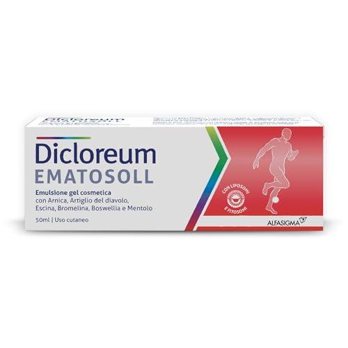 DICLOREUM EMATOSOLL Gel Cosmetico 50 ml, Crema ad Azione Lenitiva Pomata naturale, Azione Rapida in Caso di Lievi Contusioni, Piccole Botte e Contrasti Imprevisti, Sensazione di Freschezza, 3+
