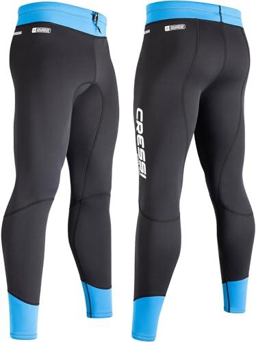 Cressi Guardian Man Neoprene Pants Black/Blue 2mm M/3 - Pantaloni Uomo in Neoprene Bifoderato da 2mm, per Nuoto, Snorkeling, SUP, Surf, Kayak e Altri Sport Acquatici, Nero/Blu, M/3