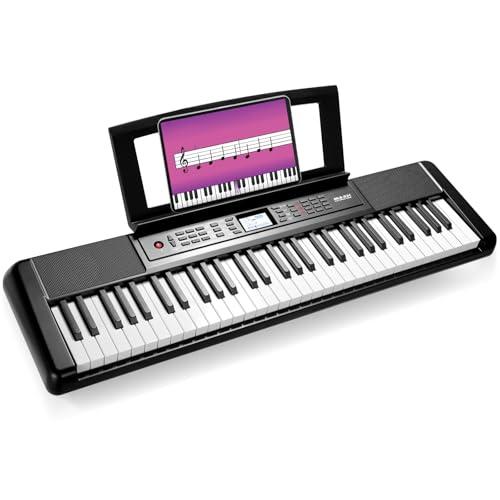 Pianoforte Digitale 61 Tasti Pesati, Tastiera Musicale per Principianti, Tastiera Pianoforte Leggero e Portatile, con 300 Suoni, Altoparlanti, USB MIDI, Schermo LCD, Metronomo, Presa per Cuffie