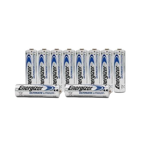 Energizer Ultimate Lithium, 10 batterie AA, L91, lunga durata per dispositivi ad alto consumo, più leggeri e 20 anni di vita
