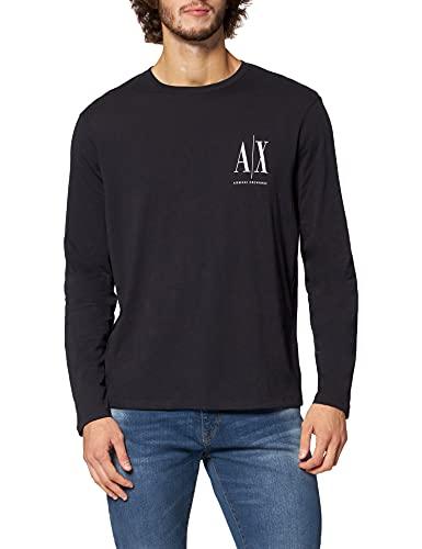 ARMANI EXCHANGE Long Sleeves, Front Print Logo, T-shirt, Uomo, Blu, S