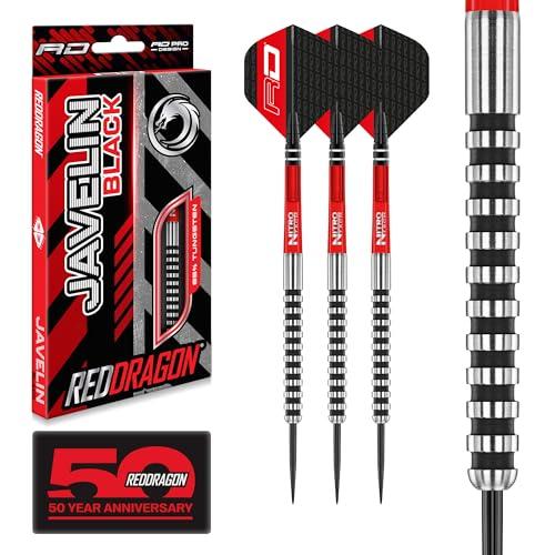 RED DRAGON Set di Freccette Javelin Black in tungsteno da 24 g con Alette e aste