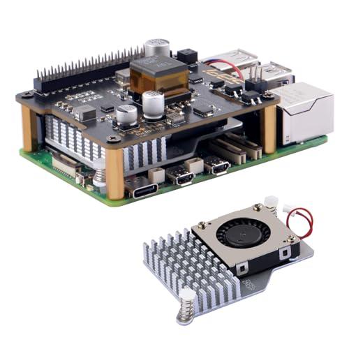 GeeekPi CAPPELLO PoE+ per Raspberry Pi 5, con dispositivo di raffreddamento attivo ufficiale Raspberry Pi