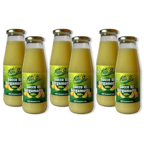 Spremuta Succo di Bergamotto 6x 720ml – 100% Naturale Frutta Fresca di Stagione - Gusto Autentico - Prodotto Artigianale Alta Qualità Senza Additivi – Kalos Jero