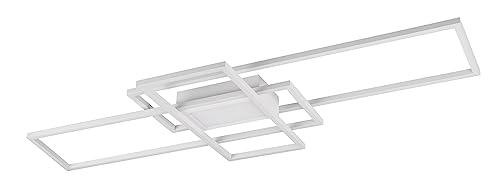 Trio, Plafoniera, Irvine incl. 1 x LED,SMD,60,0 Watt,3000-6500K,7100 Lm. Finitura: Metallo, bianco opaco L:105,0cm, L:42,0cm, A:6,5cm Comando a distanza,