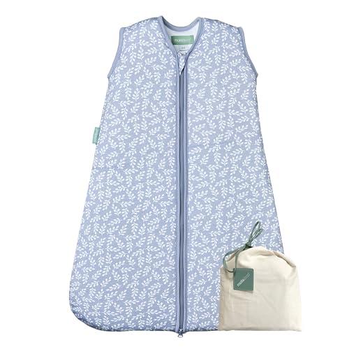 molis&co - Sacco Nanna - Sacco nanna invernale per Neonati e Bambini - Sacchi Nanna 2.5 tog - 100% Cotone (Oeko-TEX 100) - Blue Garden (0 a 6 mesi)