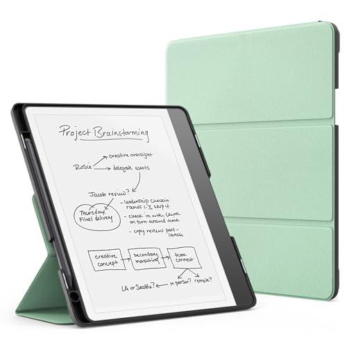 MoKo Custodia Supporto per Kindle Scribe (Modello 2024/2022) - Custodia in Pelle Premium con Supporto Triplice per Penna, Auto Sonno/Sveglia per Amazon Kindle Scribe 2024 da 10.2 pollici, Verde Agave
