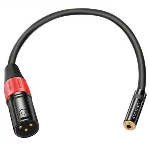 JOMLEY Adattatore XLR a 3,5 mm, adattatore audio stereo bilanciato, cavo XLR maschio a mini jack femmina 1/8 pollice, 0,3 m