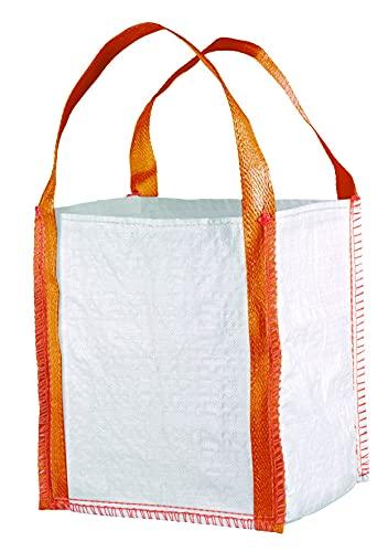 Feldtmann Mini borsa da giardino in polipropilene con 2 passanti, capacità 300 kg, 40 x 40 x 45 cm, colore bianco