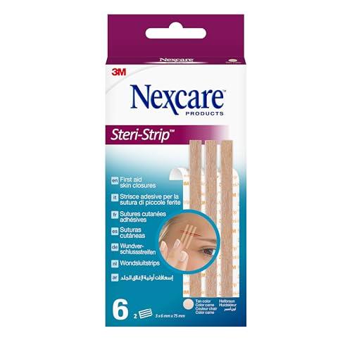Cerotti per suture cutanee Nexcare Steri-Strip, color pelle, 6 mm x 75 mm, 6/confezione