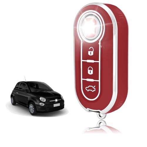 TOOMUME Cover Chiave, Guscio Chiave Adatto per Fiat 500 Punto Bravo Brava Panda Abarth Doblo Ducato Idea Linea Ulysse Tipo Lancia Ypslon Delta Musa, Custodia Chiavi Telecomando Copri Chiavi - Flip Key