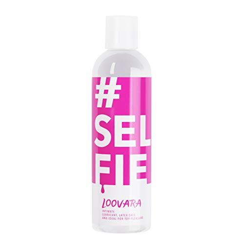 Gel Lubrificante Sessuale a Base Acqua per Sex Toys in Silicone e TPE e Preservativi | Sesso Anale, Vaginale, Orale | Commestibile | Insapore | x Donna e Uomo | Naturale | #Selfie By Loovara | 250 ml