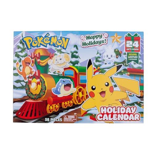 Pokémon Calendario dell'Avvento per le festività, con 16 personaggi da 5,1 cm con finitura speciale e otto accessori unici