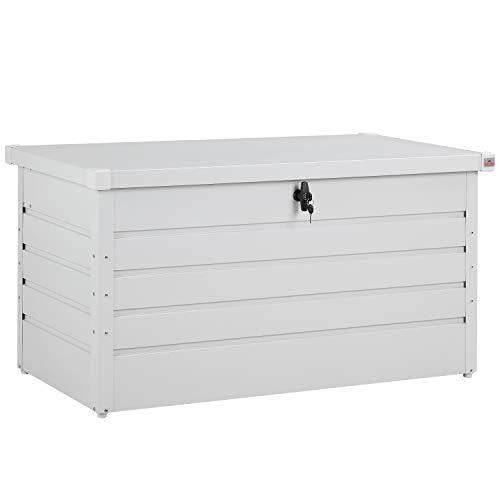 Gardebruk® Baule da Esterno con Coperchio 2 Chiavi 385L Cassapanca Contenitore Box Porta Attrezzi Bauli Giardino Contenitori Cuscini Box Utensili